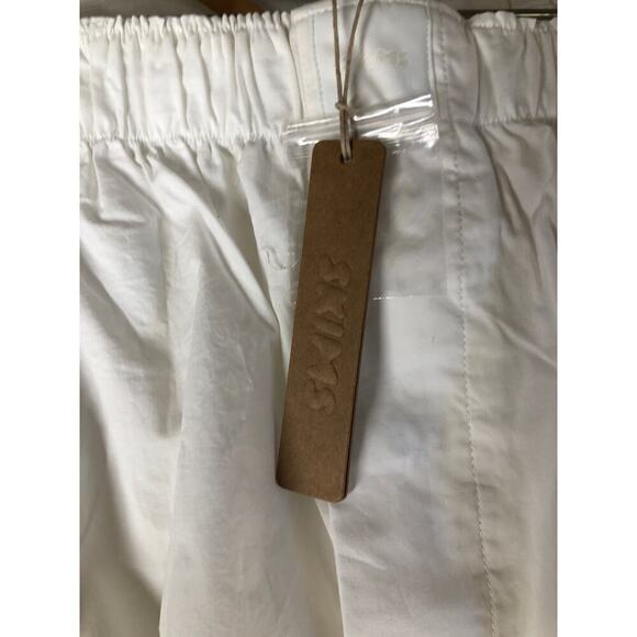 SKIMS Cotton Poplin Sleep Shorts Spa Embroidered Pull On Snow White NWT Size 4X - Picture 10 of 12